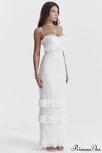 Eve White Stylish Broderie Maxi Dress image 4