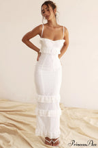 Eve White Stylish Broderie Maxi Dress image 7
