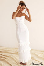 Eve White Stylish Broderie Maxi Dress image 8