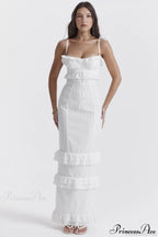 Eve White Stylish Broderie Maxi Dress image 3