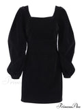 Evening Velvet Square Collar Party Dresses image 3