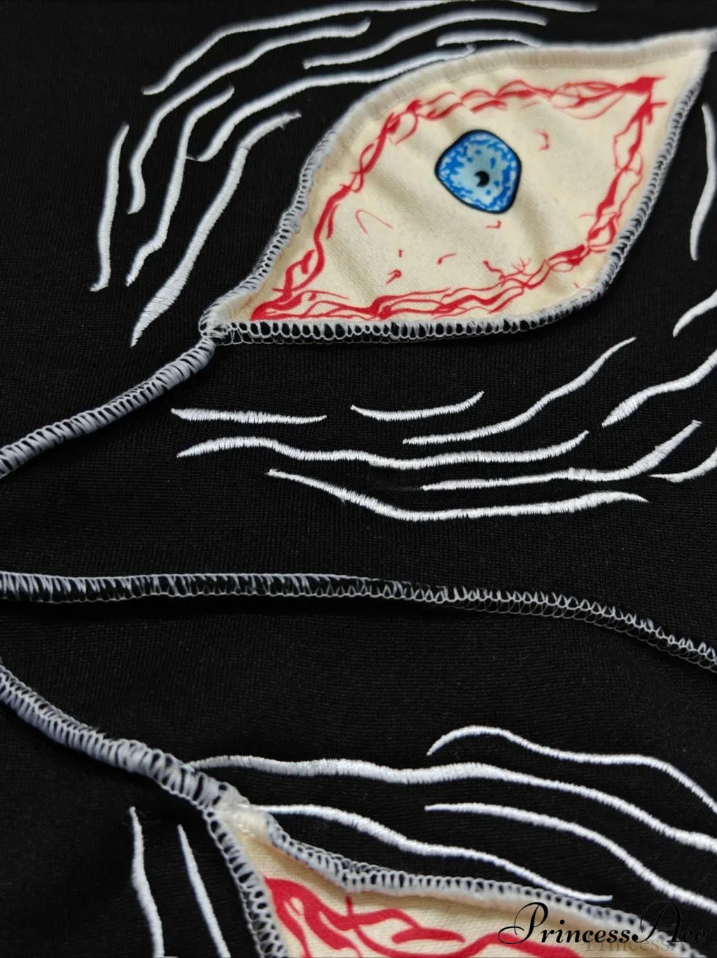 Evil Eye Patterned Dark Gothic Hip Hop Hoodie image 4