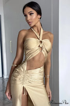 Exotic O-ring Cinched Charming Cut Out Dress image 16