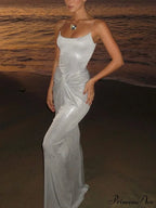 Exquisite Unique Light Charming Fabric Pleated Maxi Dress image 1