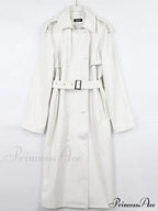 Extra Long Oversized Black Faux Leather Long Sleeve Belt Double Breasted Loose Fashion Stylish Coat image 4
