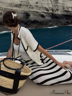 Eyelet Striped Graceful Midi Skirt image 4