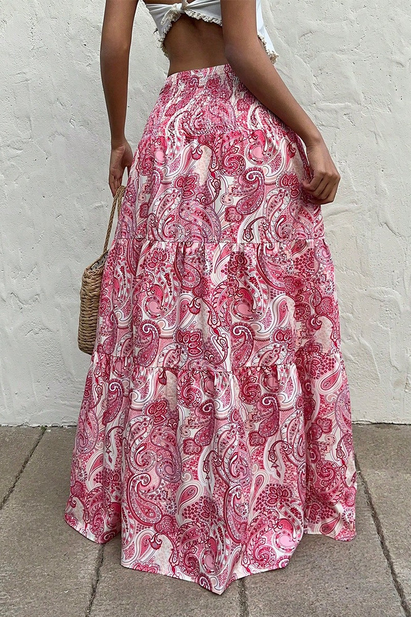 Boho Print A-Line Maxi Skirt image 3