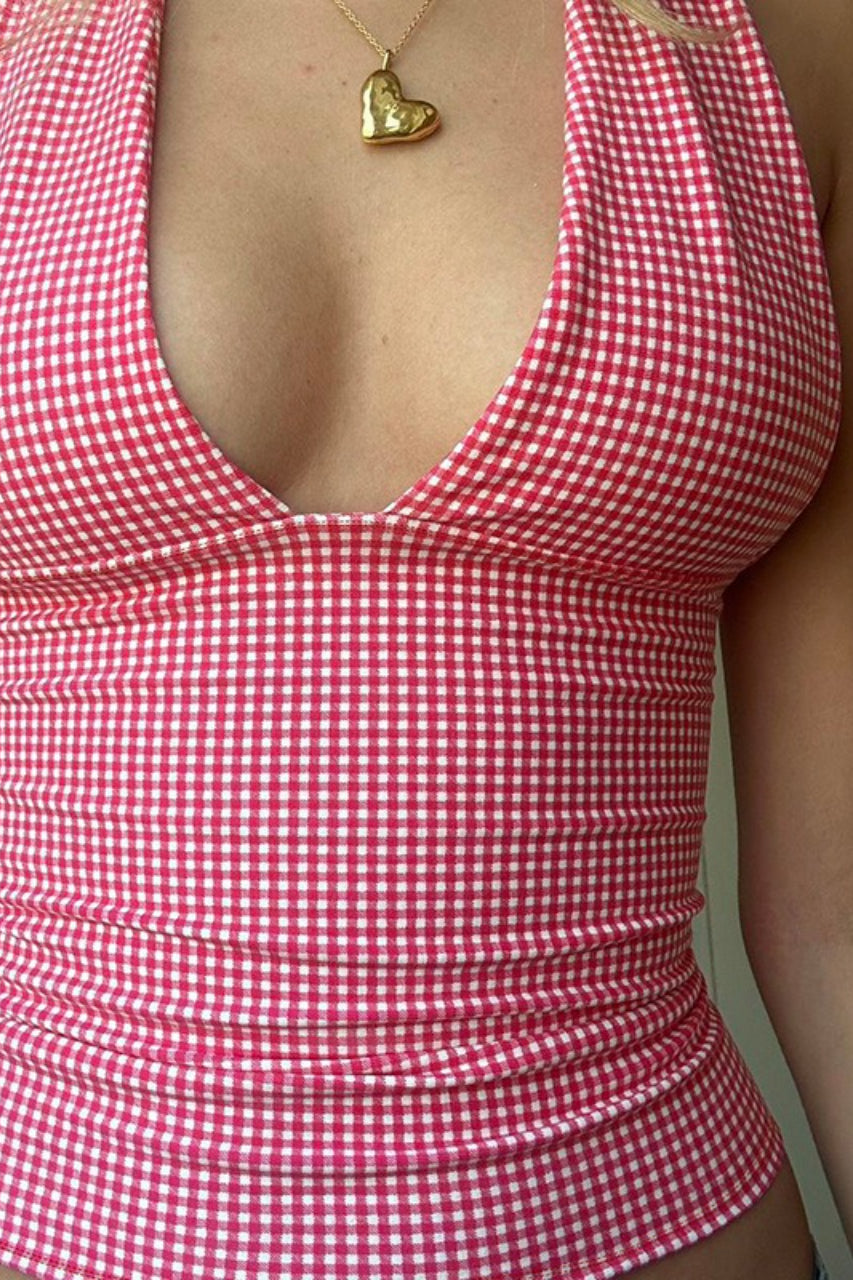 V Neck Heart Polka Dot Cami Top image 4