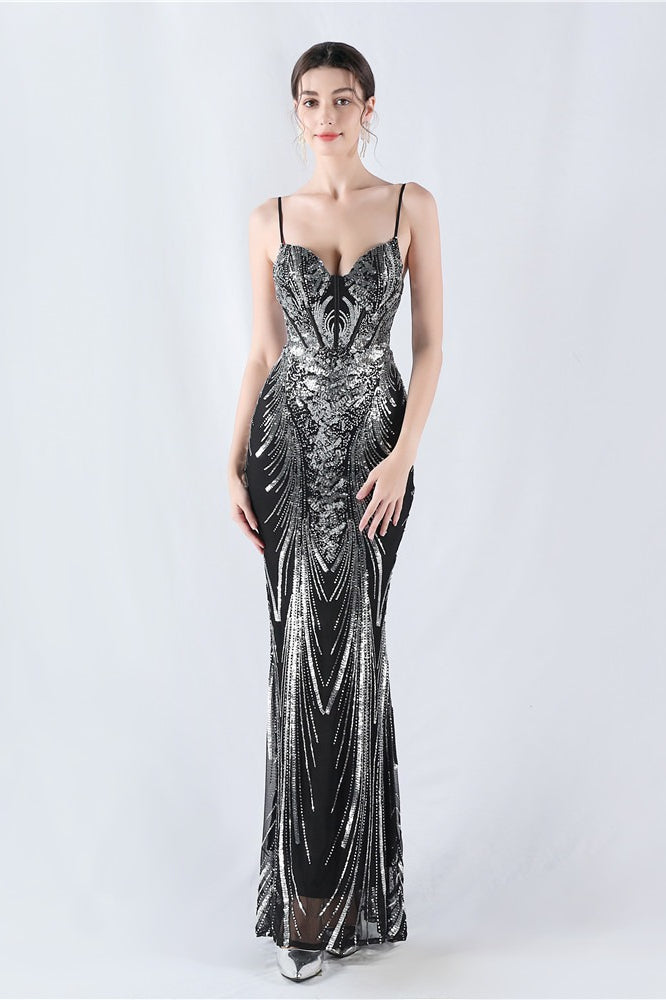 Boned Sequin Embroidered Formal Dress image 9