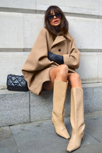 Batwing Sleeve Wool Blend Coat image 10