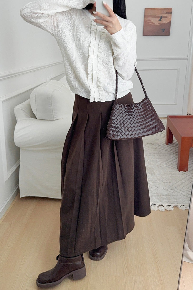 Soft-Style Stand-Collar Frog-Button Lace Cutout Cardigan image 3