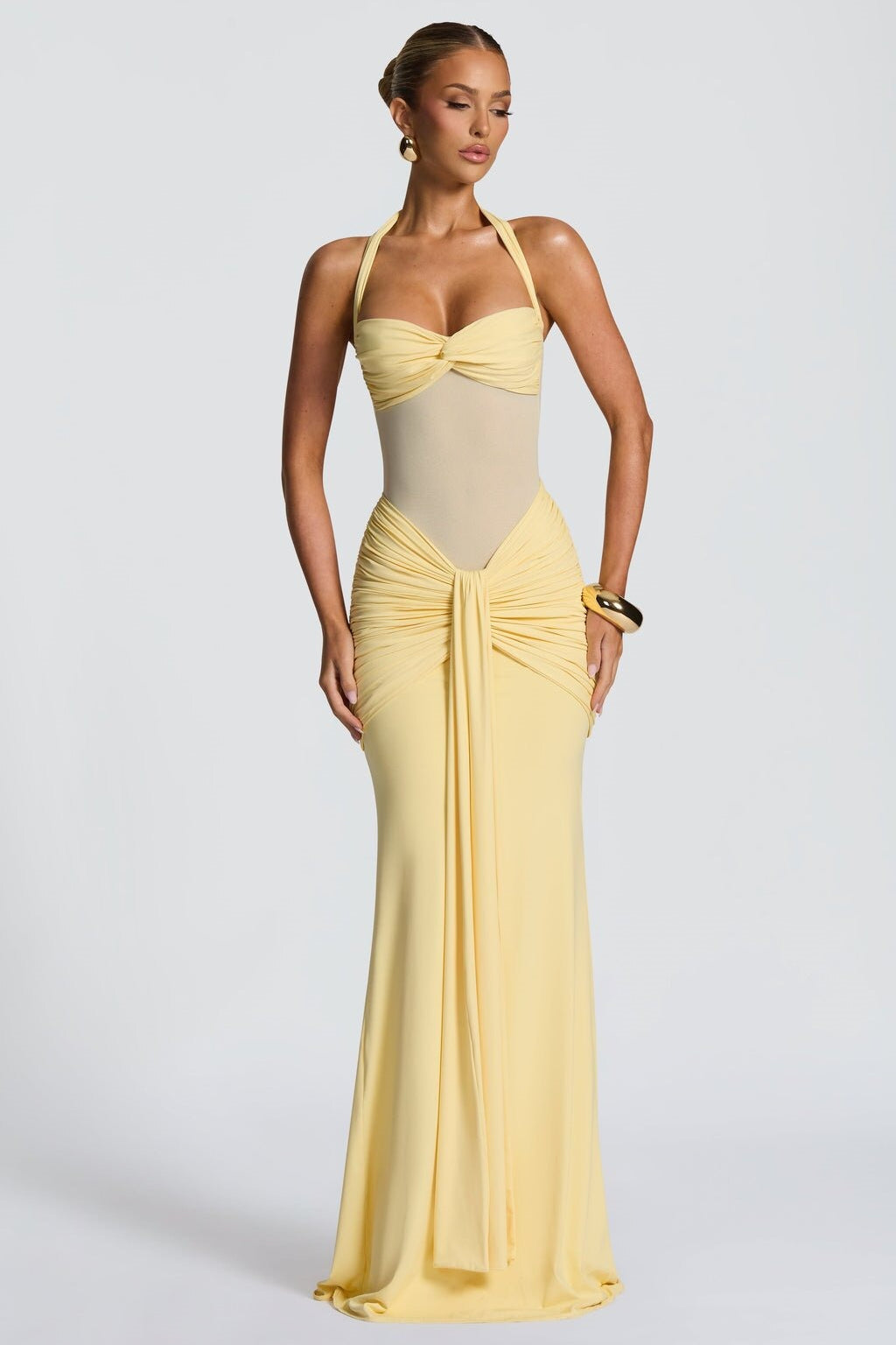 Tie Strap Mesh Maxi Party Dress image 2