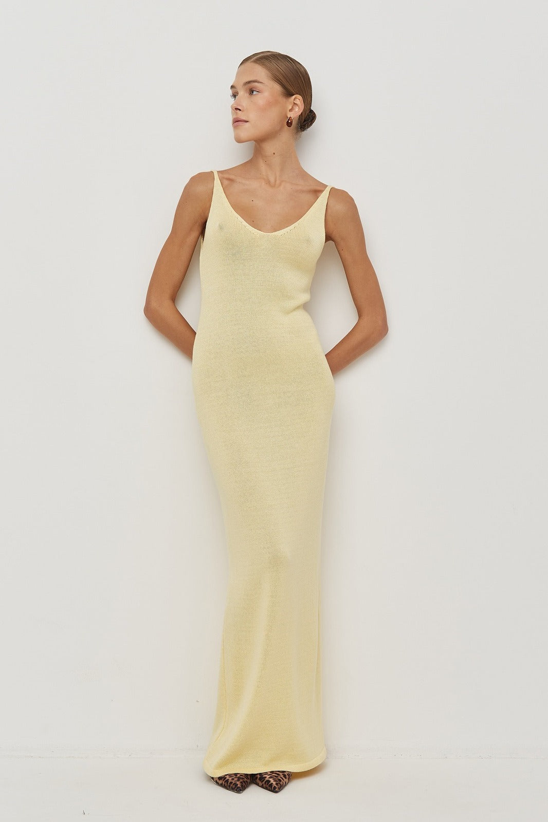 Solid V Neck Cotton Knit Bodycon Two Piece Set image 25