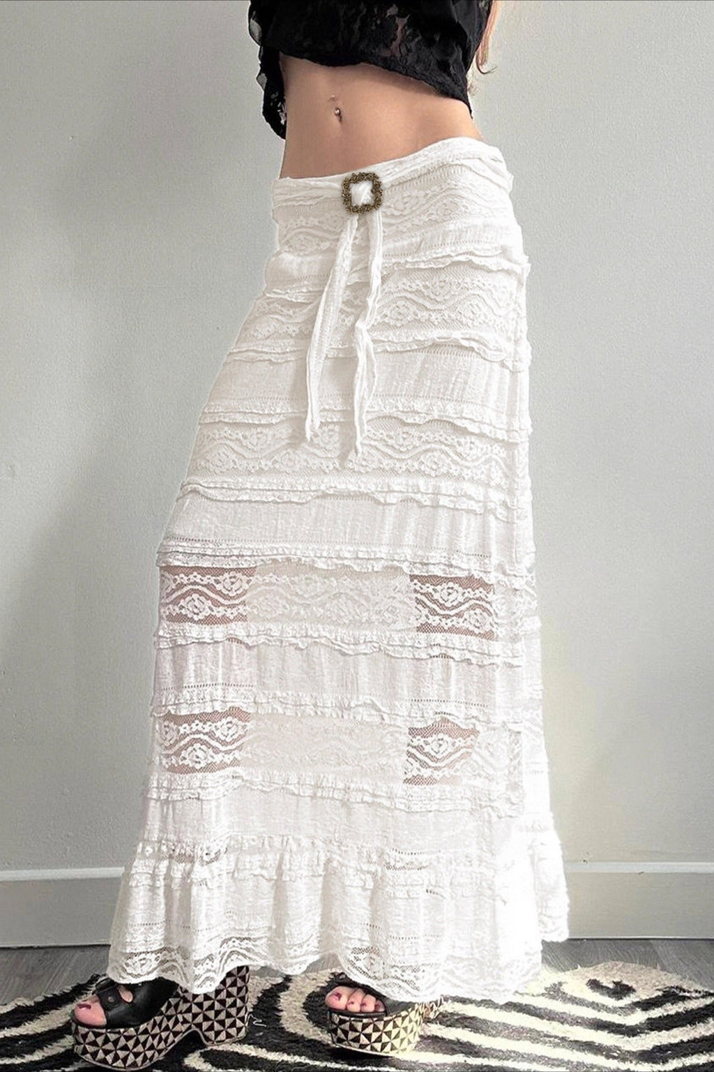 Jacquard Lace Slim Maxi Skirt image 1