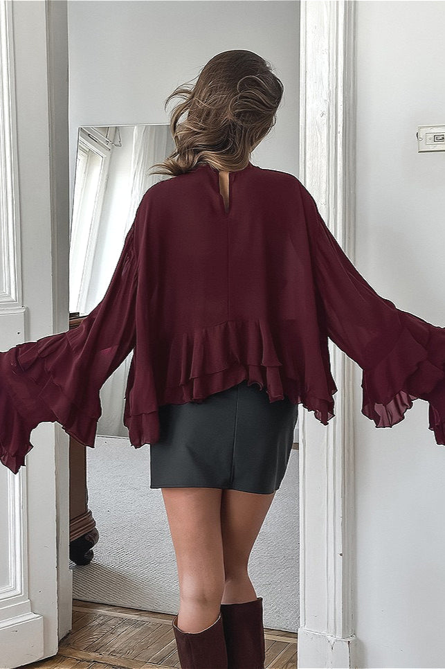 Vintage Ruffled Chiffon Blouse image 3