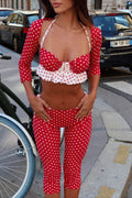 Vintage Polka Dot Halter Tube Two Piece Set image 1