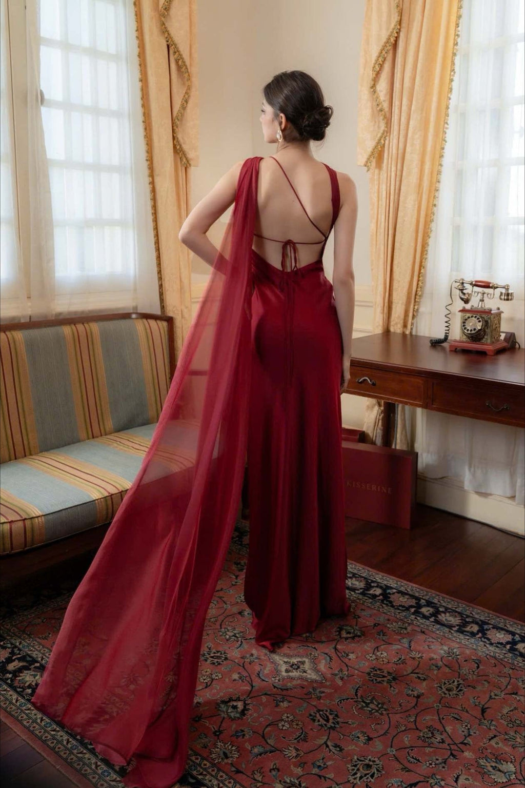 Satin Mermaid Slim Fit Elegant One Shoulder Solid Color Prom Dress image 11