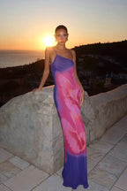 Asymmetrical Backless Cami Maxi Dress image 1