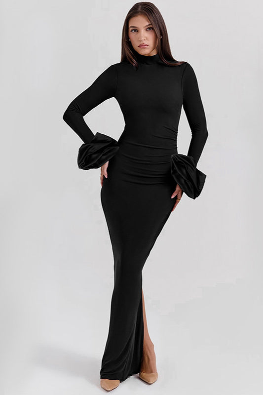 Elegant Designer Puff Sleeve Maxi Dress image 2