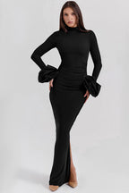 Elegant Designer Puff Sleeve Maxi Dress image 2