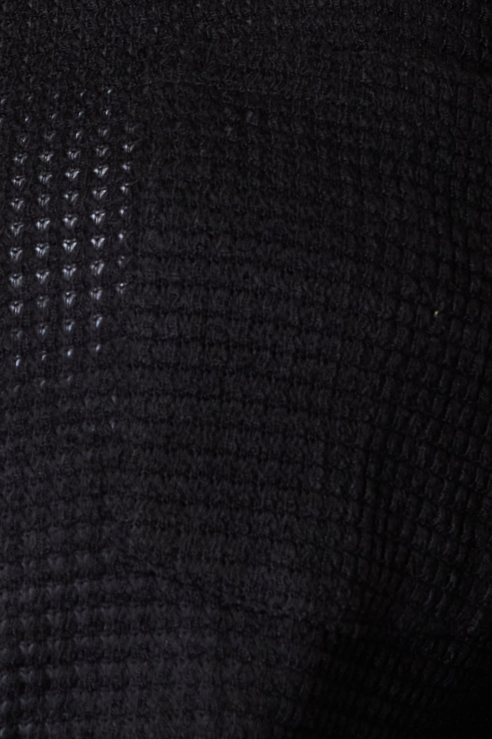 Romy Waffle Knit Shirt detail view styled for Avrienne