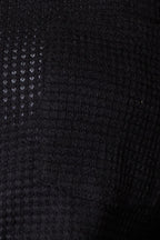 Romy Waffle Knit Shirt detail view styled for Avrienne