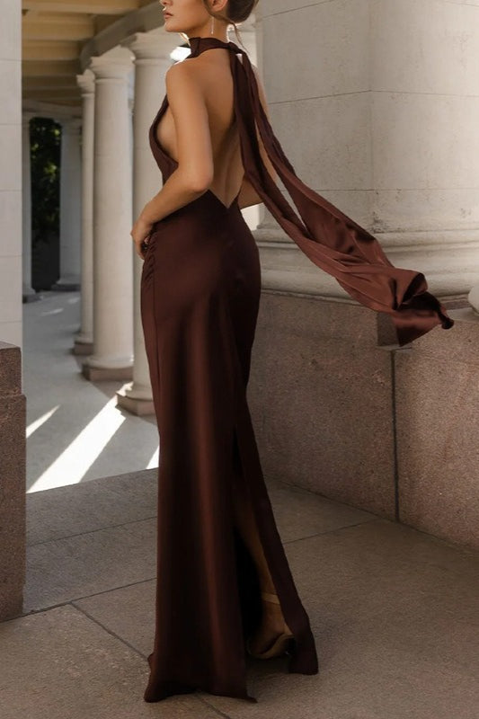 Sexy Satin Backless Sleeveless Party Dress image 12