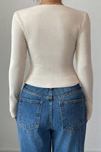 Classic Solid Color Slim Knit Top image 5