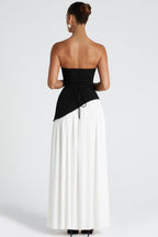 Color Block Flowy Tie Bustier Formal Dress image 3