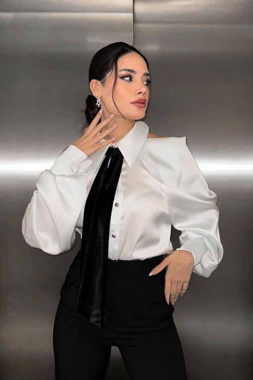 Professional Chic Collared Long Sleeve Blouse image 5