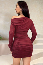 Asymmetrical Ruched Off-Shoulder Bodycon Party Dress image 7