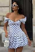 Sexy Polka Dot Hollow Out Mini Dress image 1
