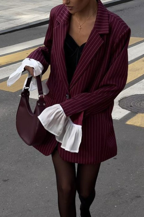 Vintage Striped Patchwork Blazer image 8