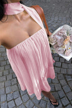Chiffon Cutout Back Elegant Mini Dress image 7