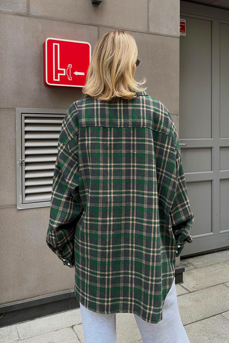Plaid Striped Mid-Length Blouse image 12