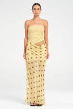 Sexy Strapless Polka Dot Patchwork Slim Maxi Dress image 4