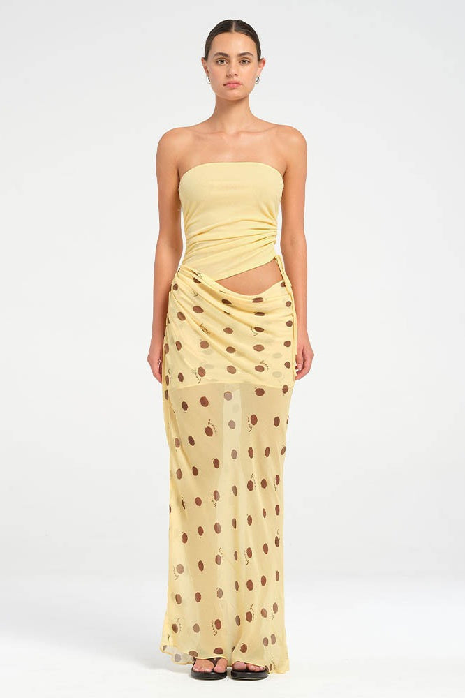 Sexy Strapless Polka Dot Patchwork Slim Maxi Dress image 4