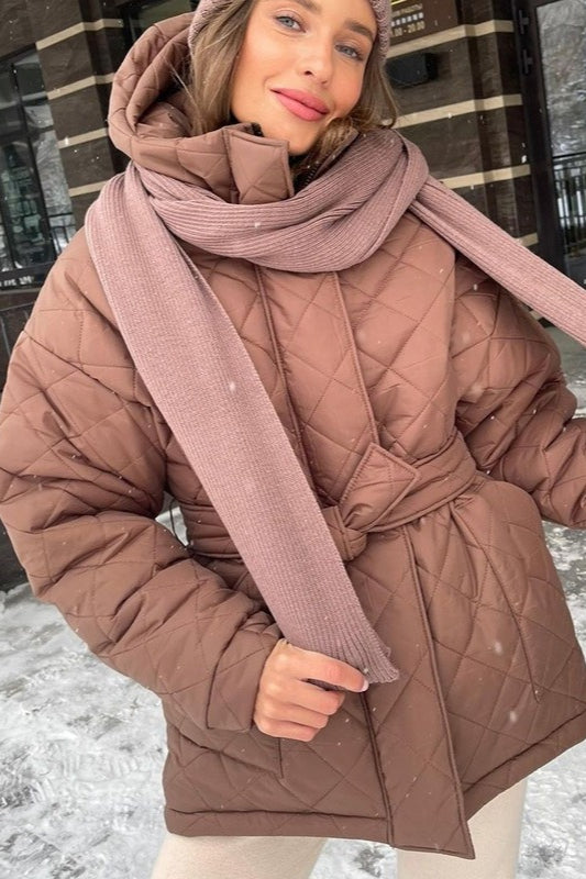 Plus Size Diamond Quilted Puffer Jacket image 1