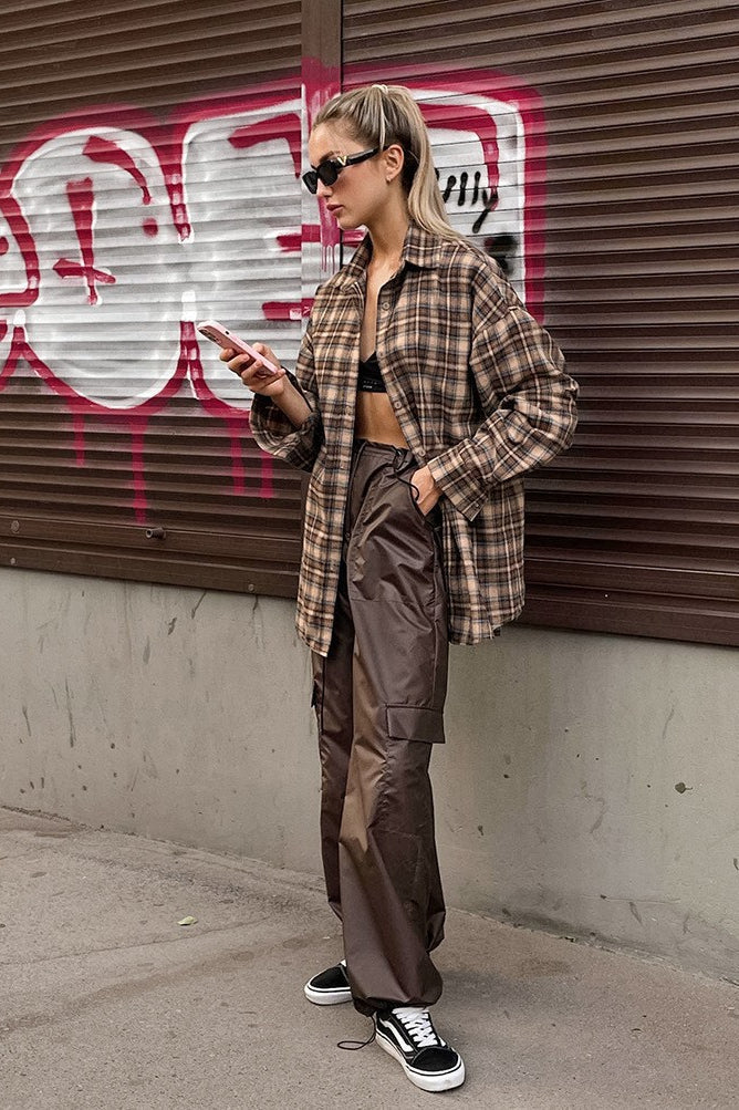 Vintage Plaid Long  Blouse image 5