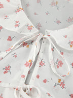 Floral Ruffled V-Neck Slim Fit Blouse image 9