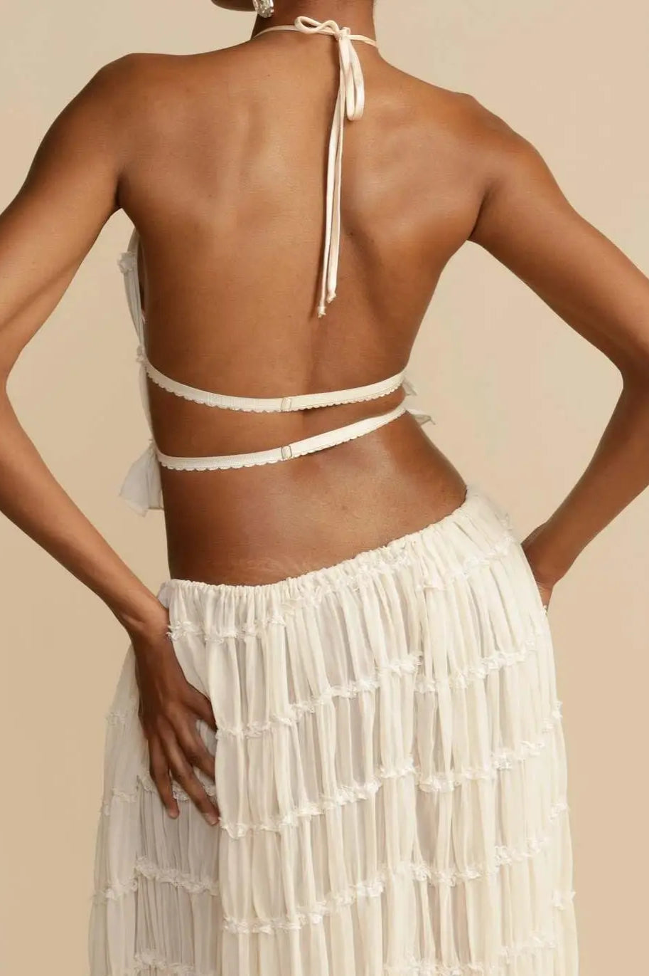 Ruched Halter Cami & Maxi Skirt Boho Dress image 19