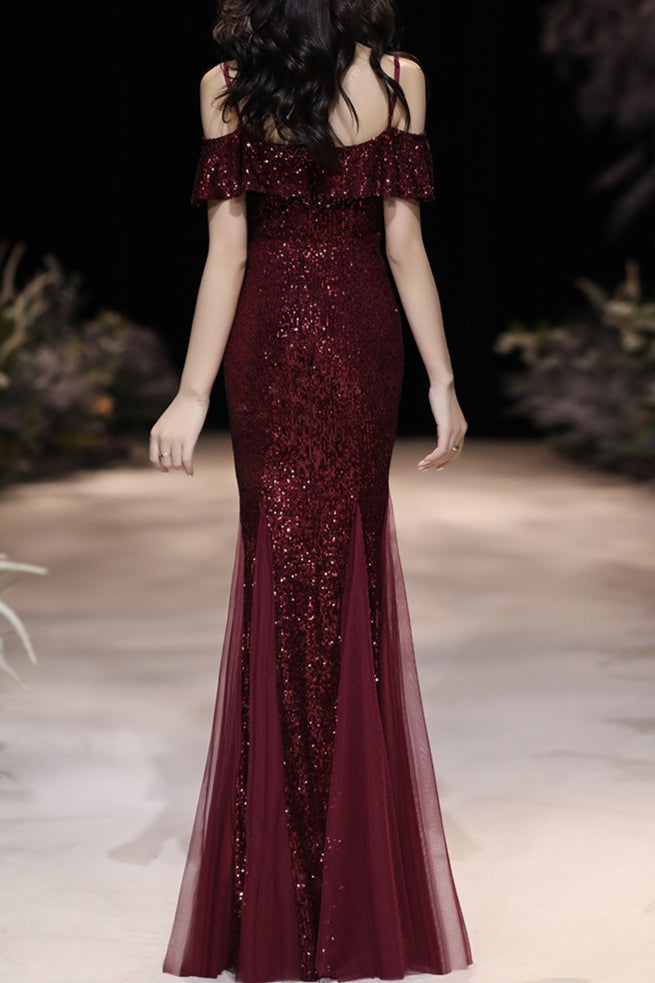 Off Shoulder Sequin Mesh Party Dress image 6