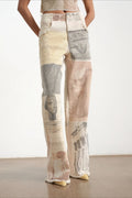 Vintage Newspaper Print Straight Leg Jeans image 1
