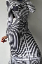 Round Neck Long Sleeve Maxi Dress image 4