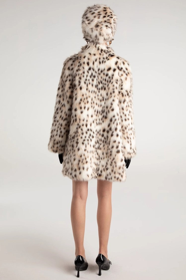 Leopard Print Faux Fur Trench Coat image 3