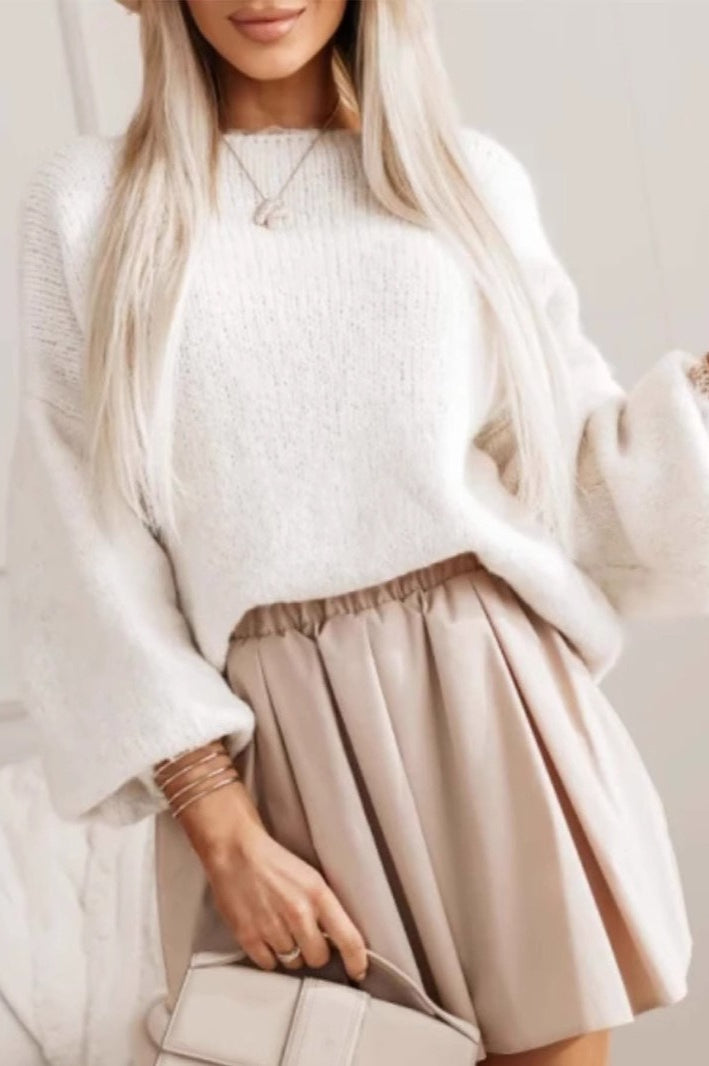 Bow-Tie Detailed Backless Loose Knit Sweater image 4