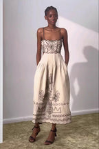 Chic Boho Embroidered Maxi Dress image 1