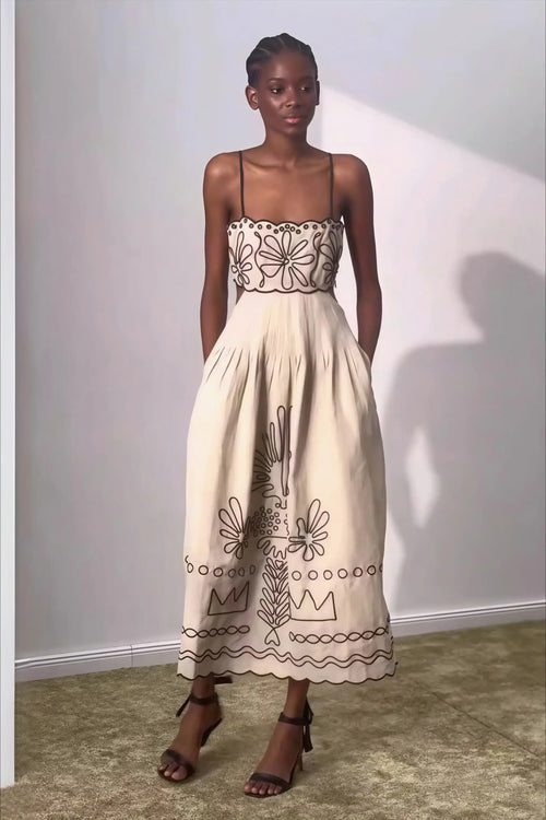 Chic Boho Embroidered Maxi Dress image 1
