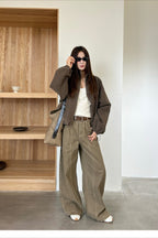 Vintage Wide-Leg Tapered Pants image 2