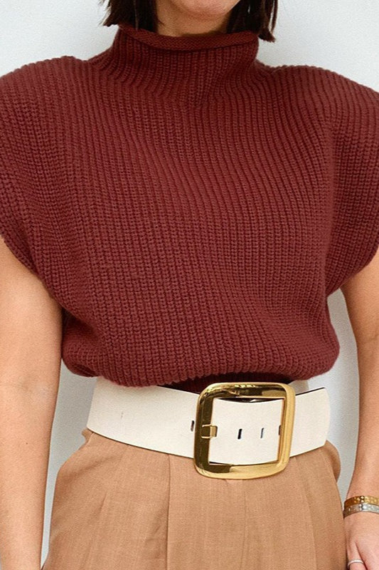Vintage Turtleneck Short Sleeve Sweater image 6